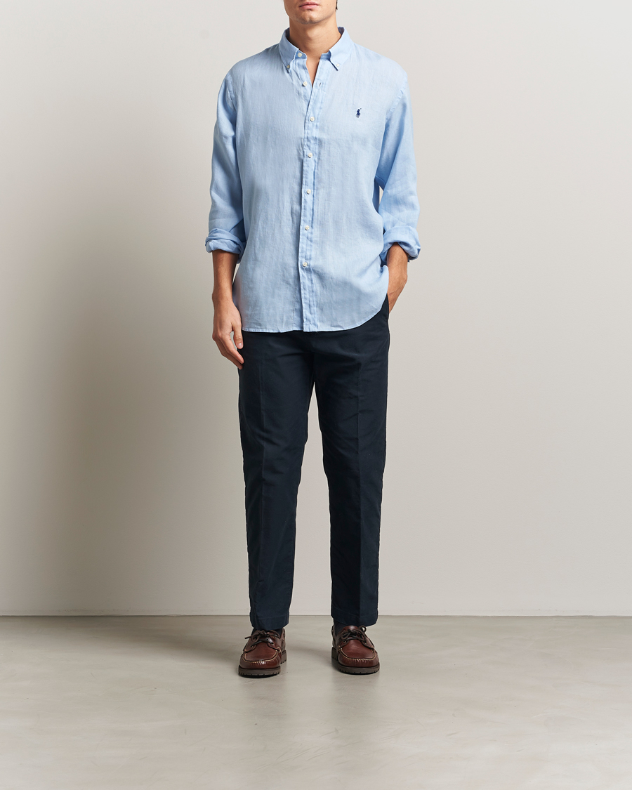 Uomini | Camicie | Polo Ralph Lauren | Custom Fit Linen Shirt Office Blue