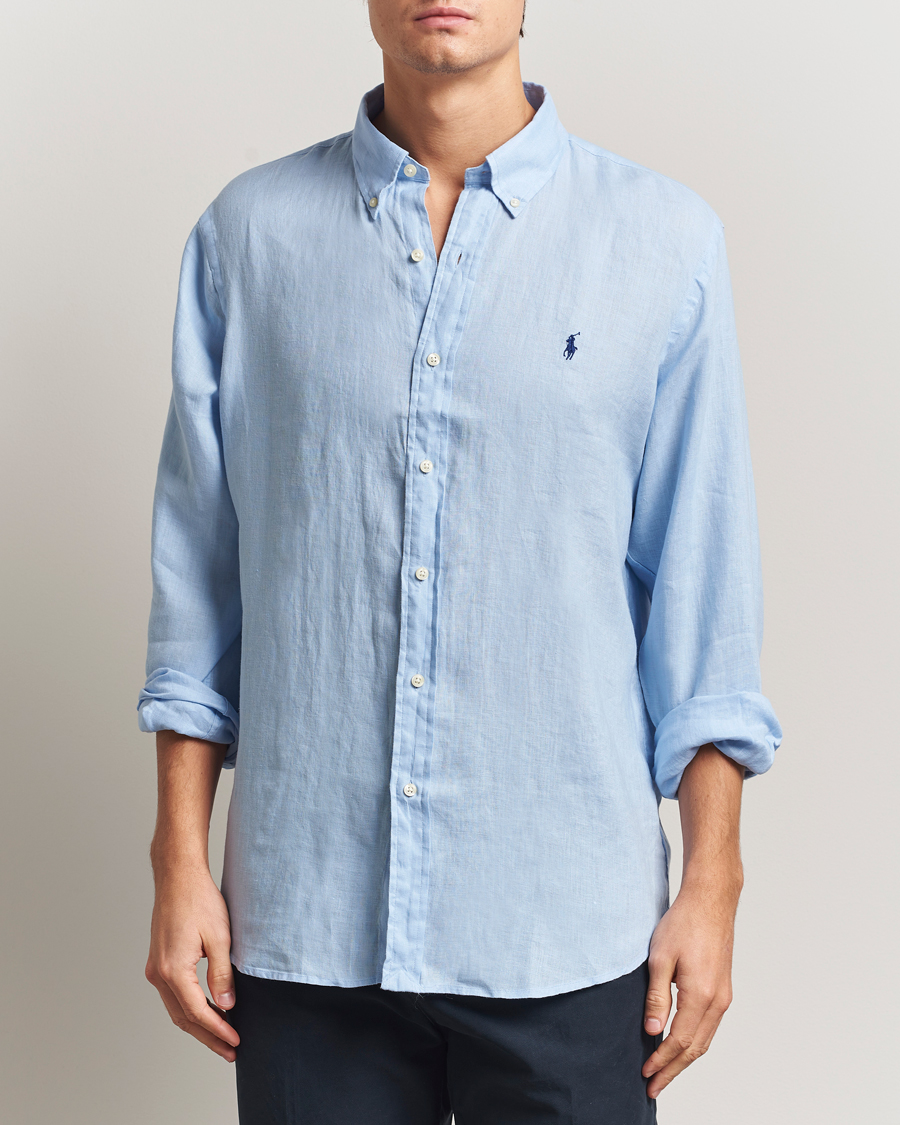 Uomini | Camicie | Polo Ralph Lauren | Custom Fit Linen Shirt Office Blue