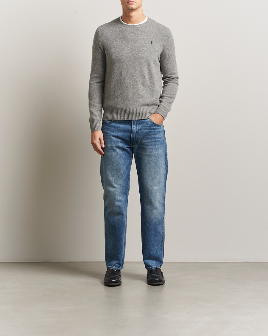 Uomini | Maglieria | Polo Ralph Lauren | Wool/Cashmere Crew Neck Fawn Grey Heather