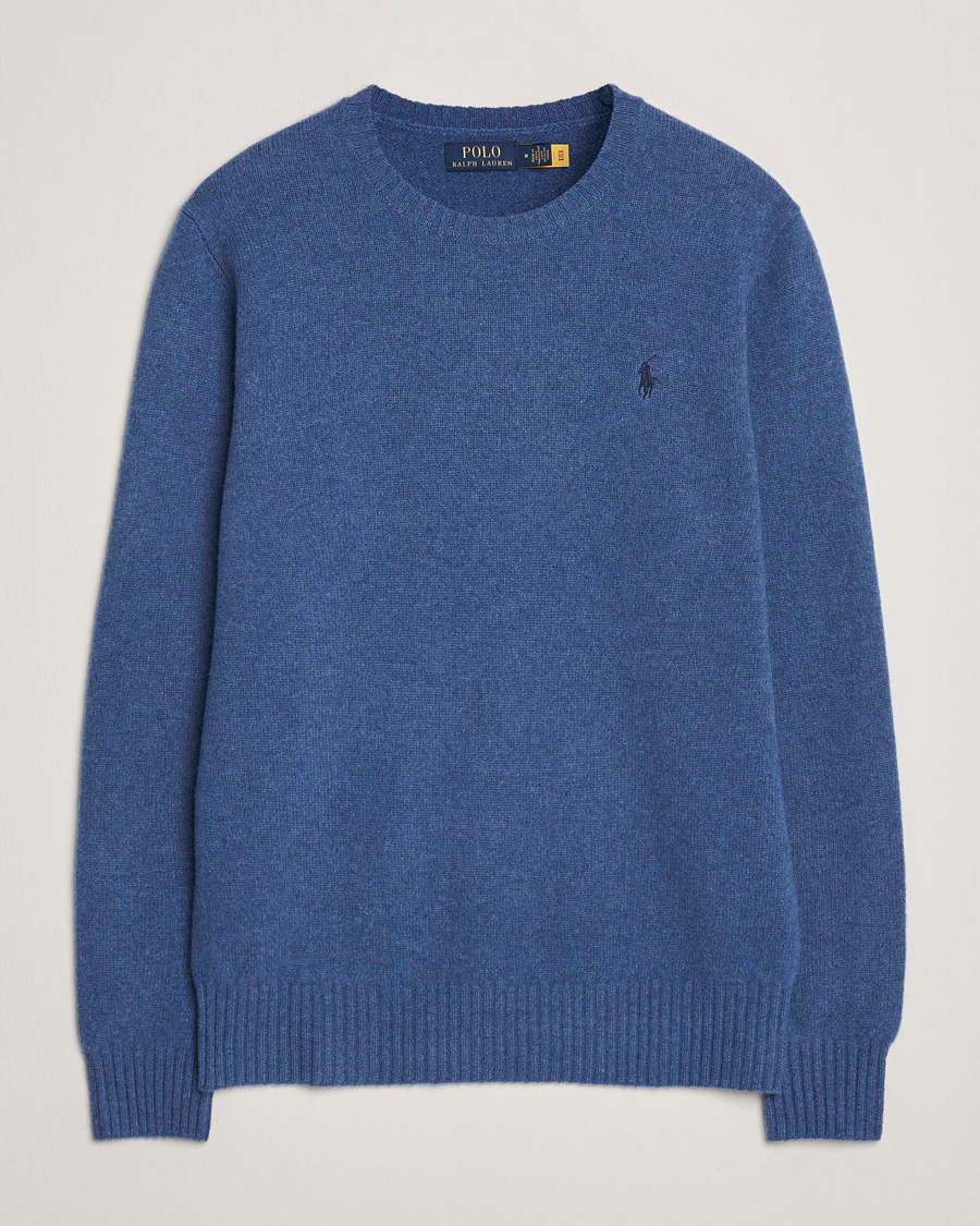 Uomini | Maglieria | Polo Ralph Lauren | Wool/Cashmere Crew Neck Seasalt Blue Heather