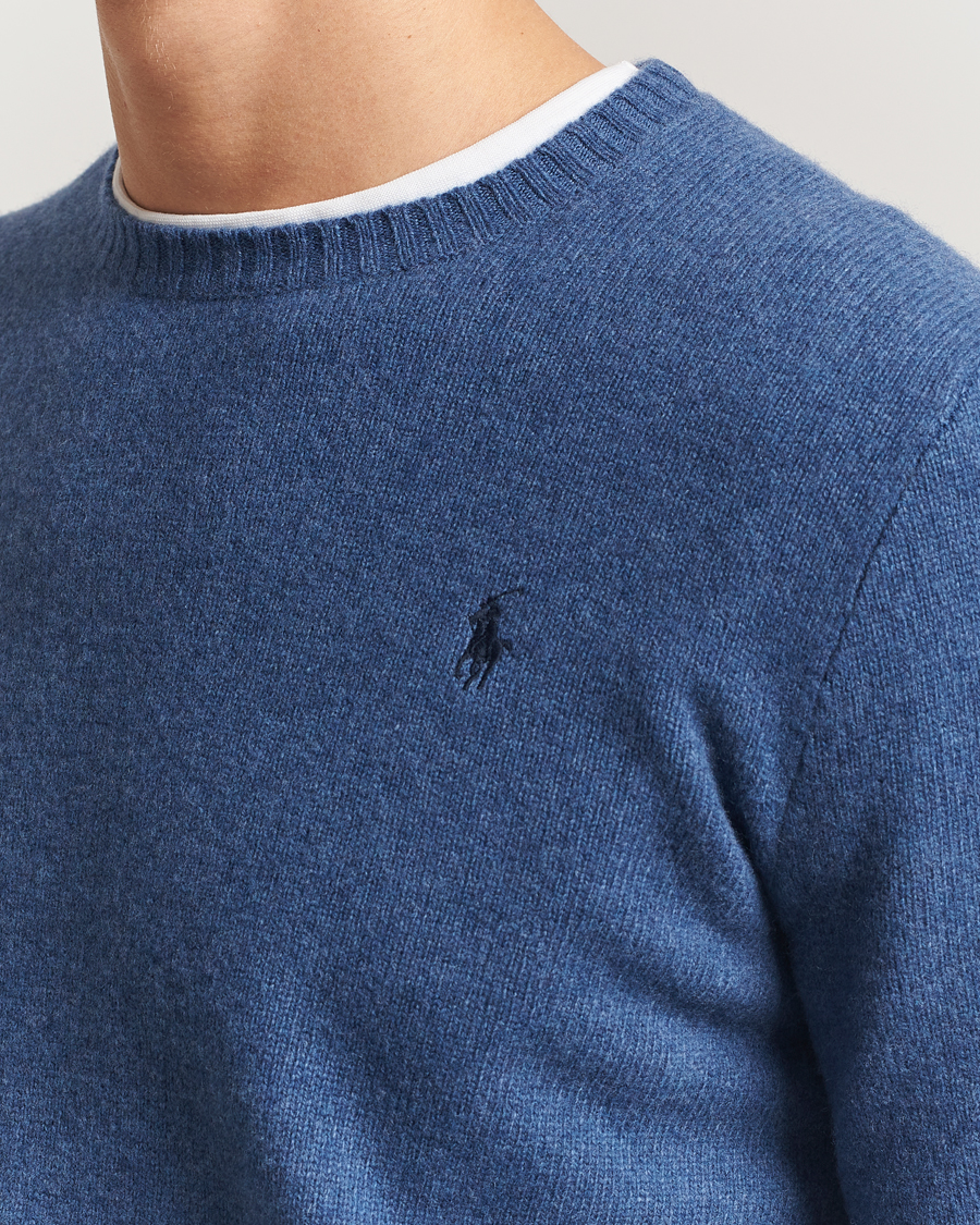 Uomini | Maglieria | Polo Ralph Lauren | Wool/Cashmere Crew Neck Seasalt Blue Heather