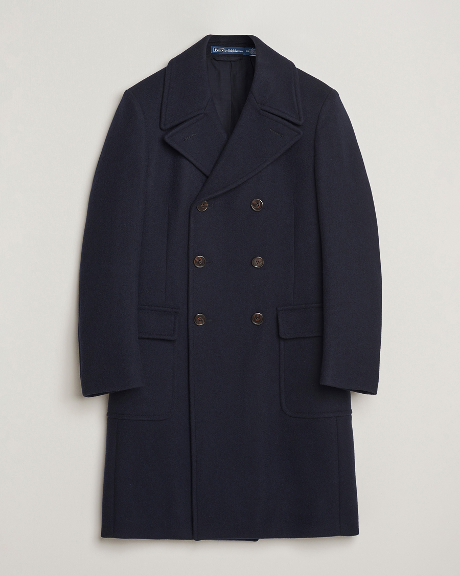 Uomini | Giacche | Polo Ralph Lauren | Double Breasted Top Wool Coat Navy