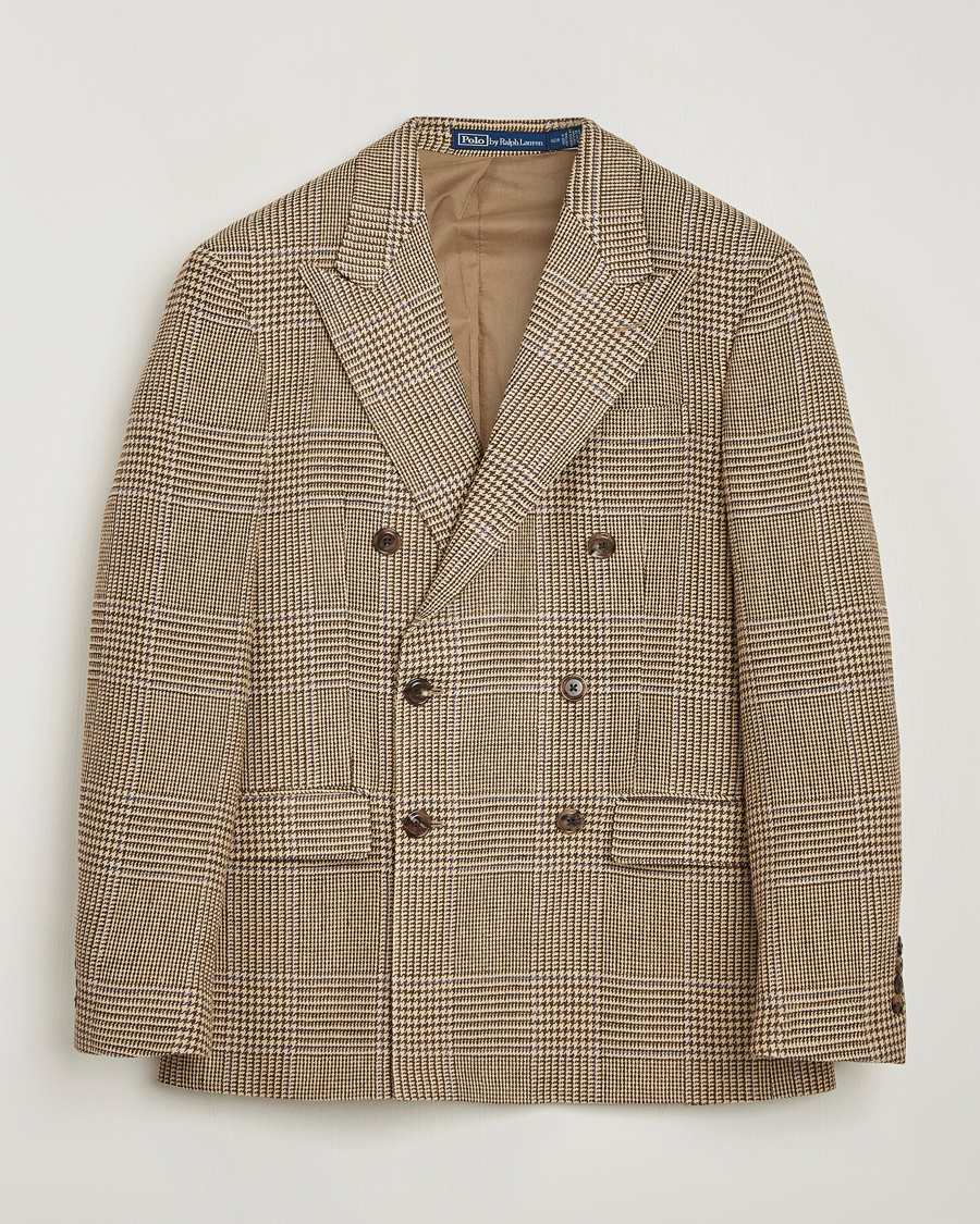Uomini | Blazers | Polo Ralph Lauren | DB Wool Prince of Wales Blazer Sand/Brown
