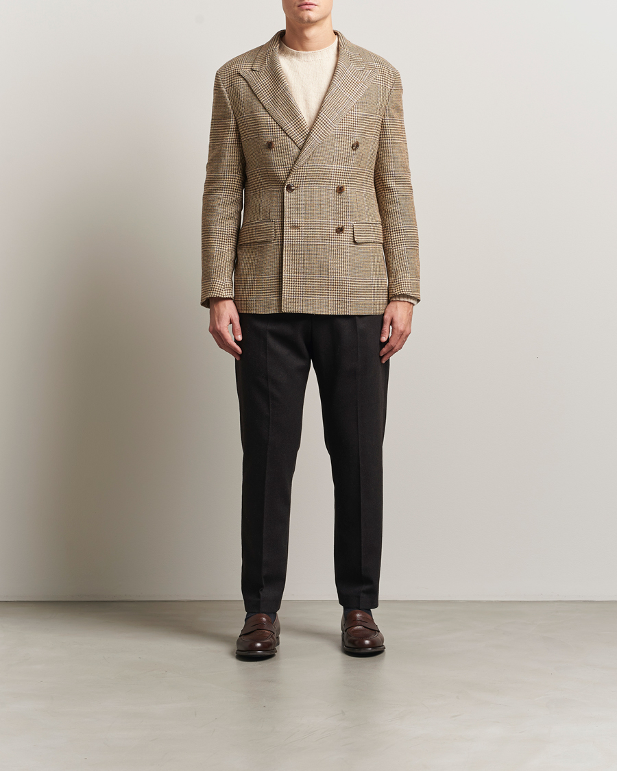 Uomini | Blazers | Polo Ralph Lauren | DB Wool Prince of Wales Blazer Sand/Brown