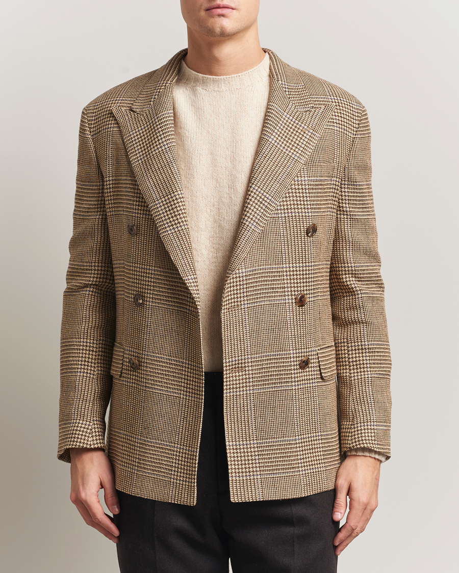 Uomini | Blazers | Polo Ralph Lauren | DB Wool Prince of Wales Blazer Sand/Brown
