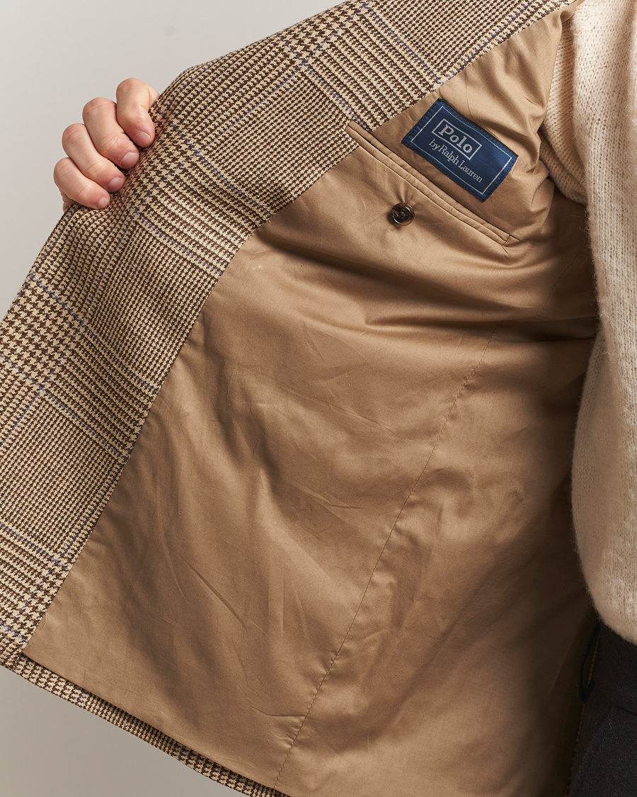 Uomini | Blazers | Polo Ralph Lauren | DB Wool Prince of Wales Blazer Sand/Brown