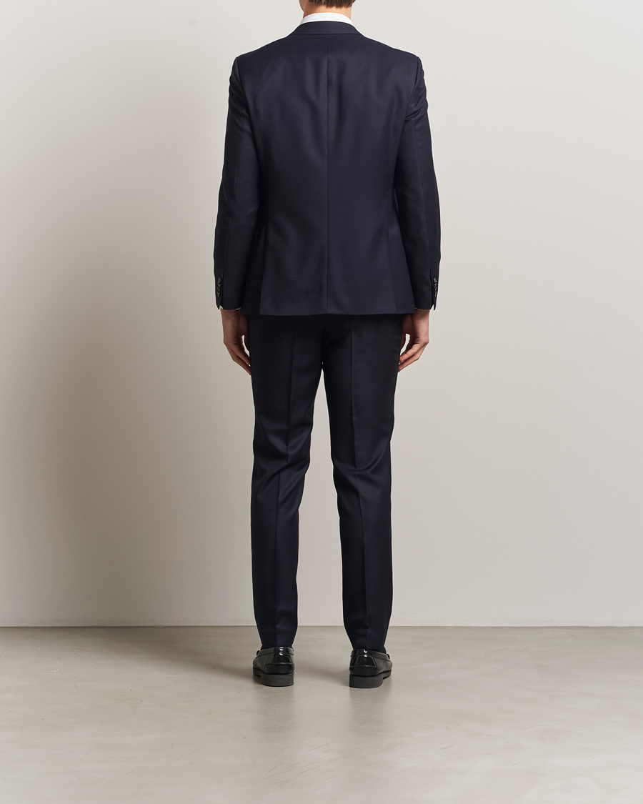 Uomini | Abiti | BOSS BLACK | Huge Structured Wool Suit Dark Blue