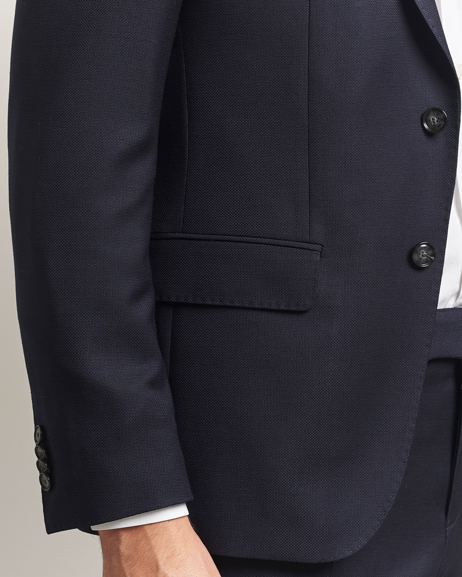 Uomini | Abiti | BOSS BLACK | Huge Structured Wool Suit Dark Blue