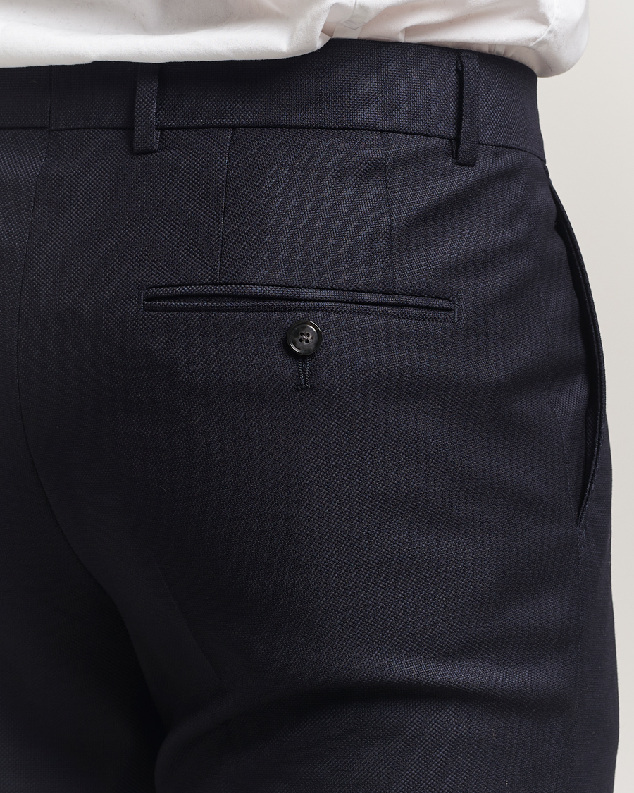 Uomini | Abiti | BOSS BLACK | Huge Structured Wool Suit Dark Blue