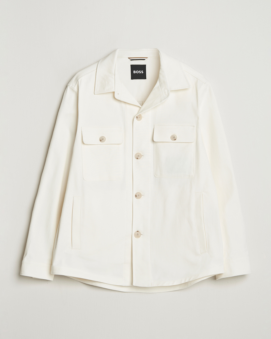Uomini | Camicie | BOSS BLACK | Carper Cotton Twill Overshirt Natural