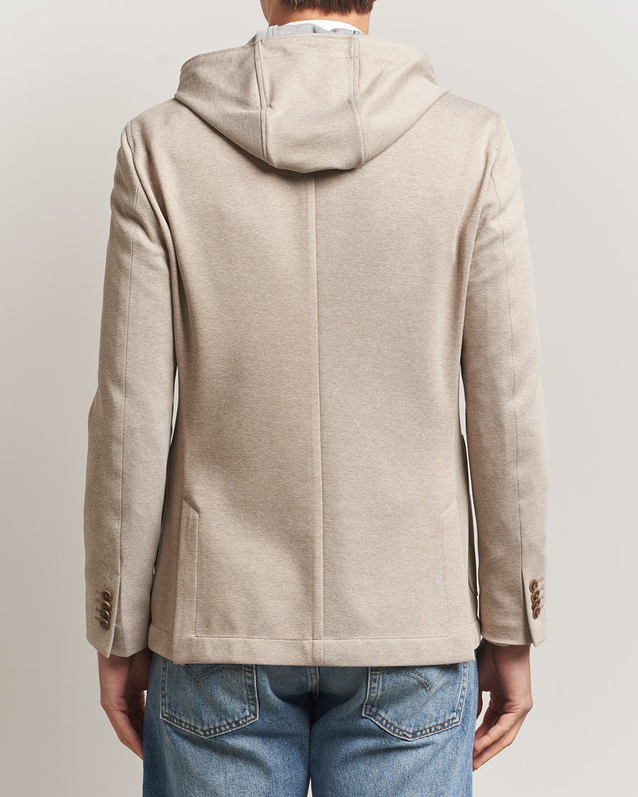 Uomini | Blazers | BOSS BLACK | Hanry Hooded Jersey Blazer Dark Beige