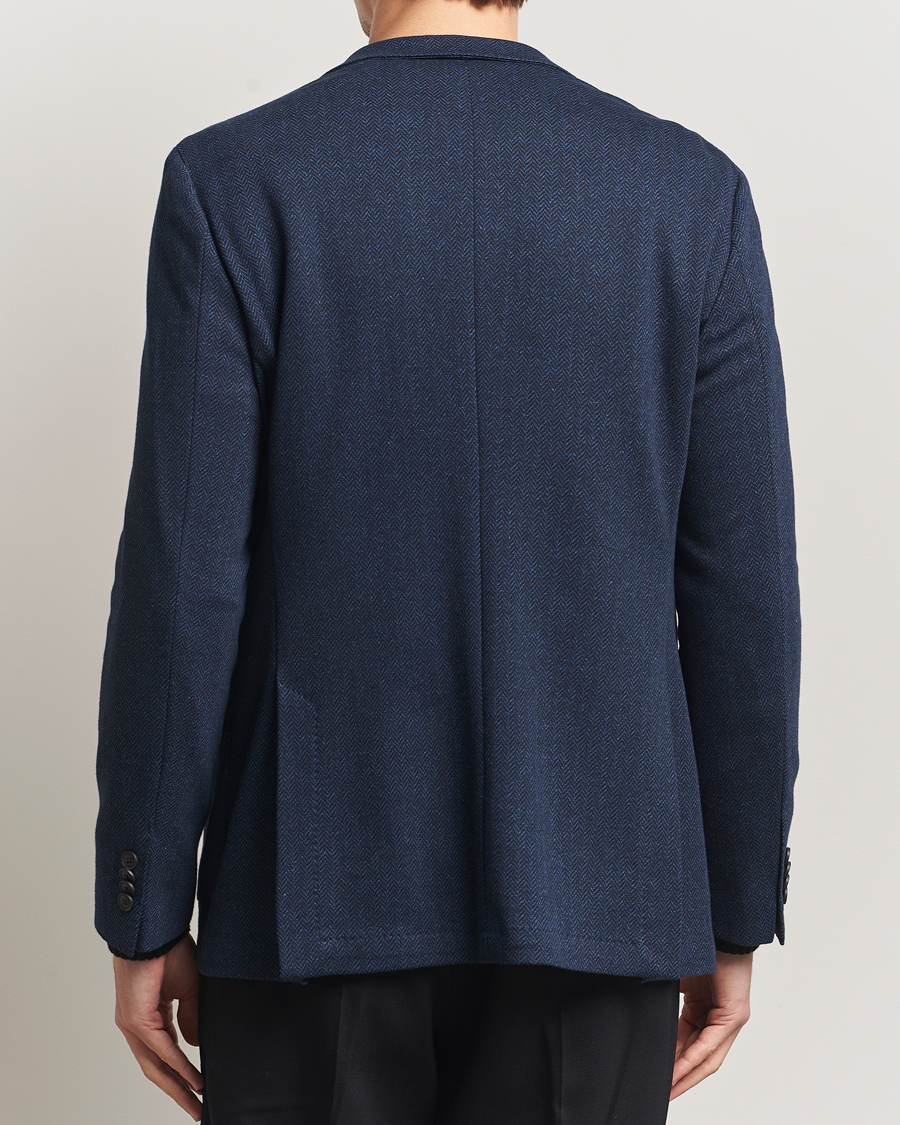 Uomini | Blazers | BOSS BLACK | Jaye Jersey Herringbone Blazer Dark Blue