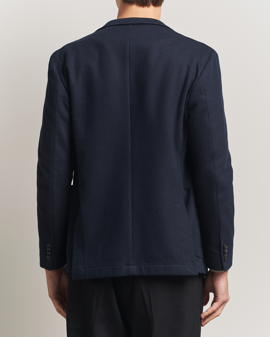 Uomini | Blazers | BOSS BLACK | Hanry Jersey Double Breasted Blazer Dark Blue