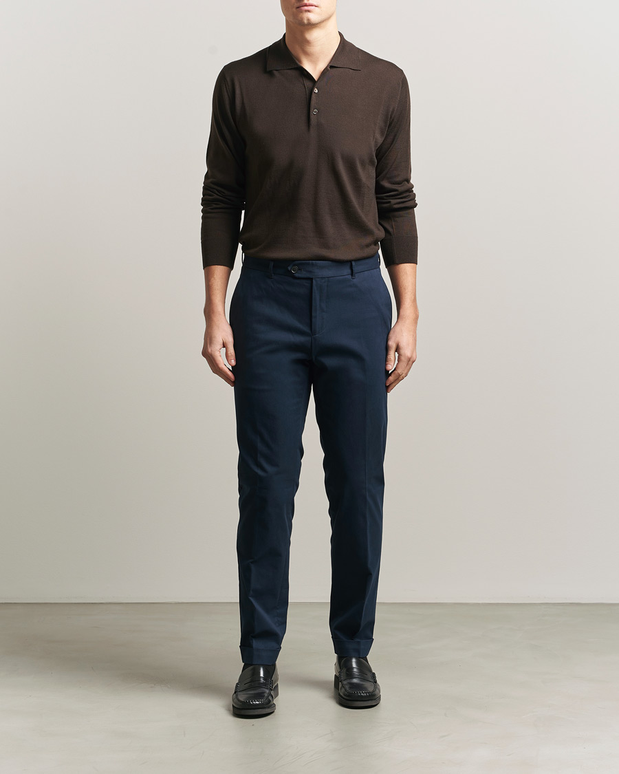 Uomini | Pantaloni | BOSS BLACK | Genius Cotton Trousers Dark Blue