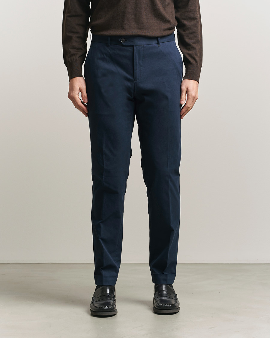 Uomini | Pantaloni | BOSS BLACK | Genius Cotton Trousers Dark Blue