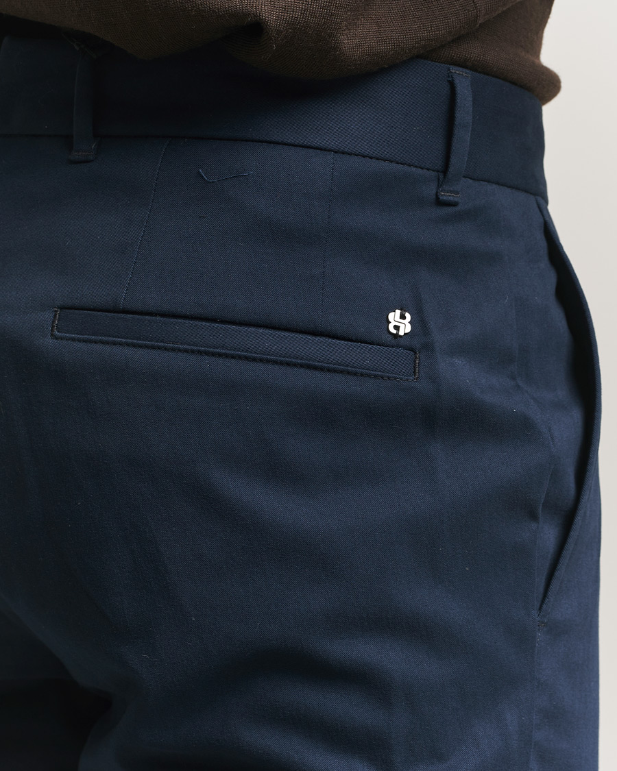Uomini | Pantaloni | BOSS BLACK | Genius Cotton Trousers Dark Blue