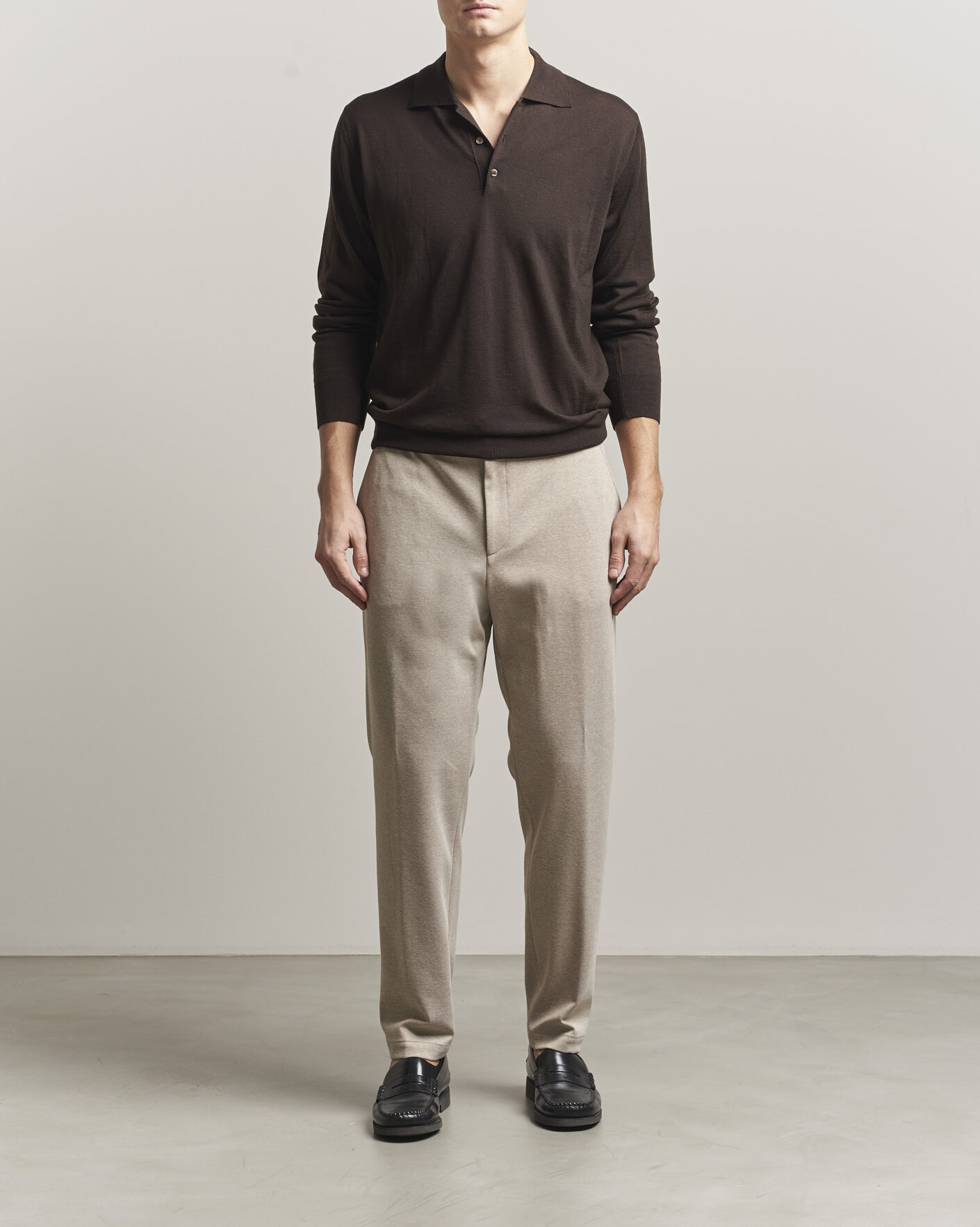 Uomini | Pantaloni | BOSS BLACK | Perin Jersey Drawstring Trousers Dark Beige
