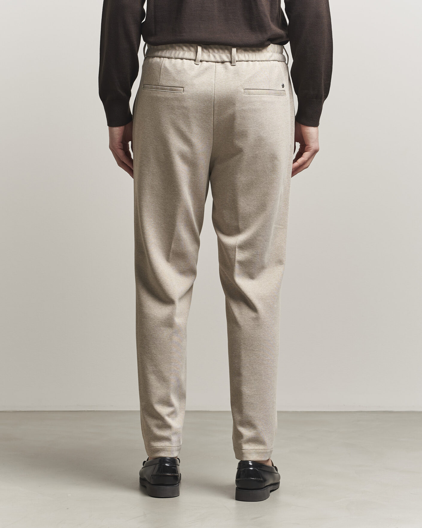 Uomini | Pantaloni | BOSS BLACK | Perin Jersey Drawstring Trousers Dark Beige