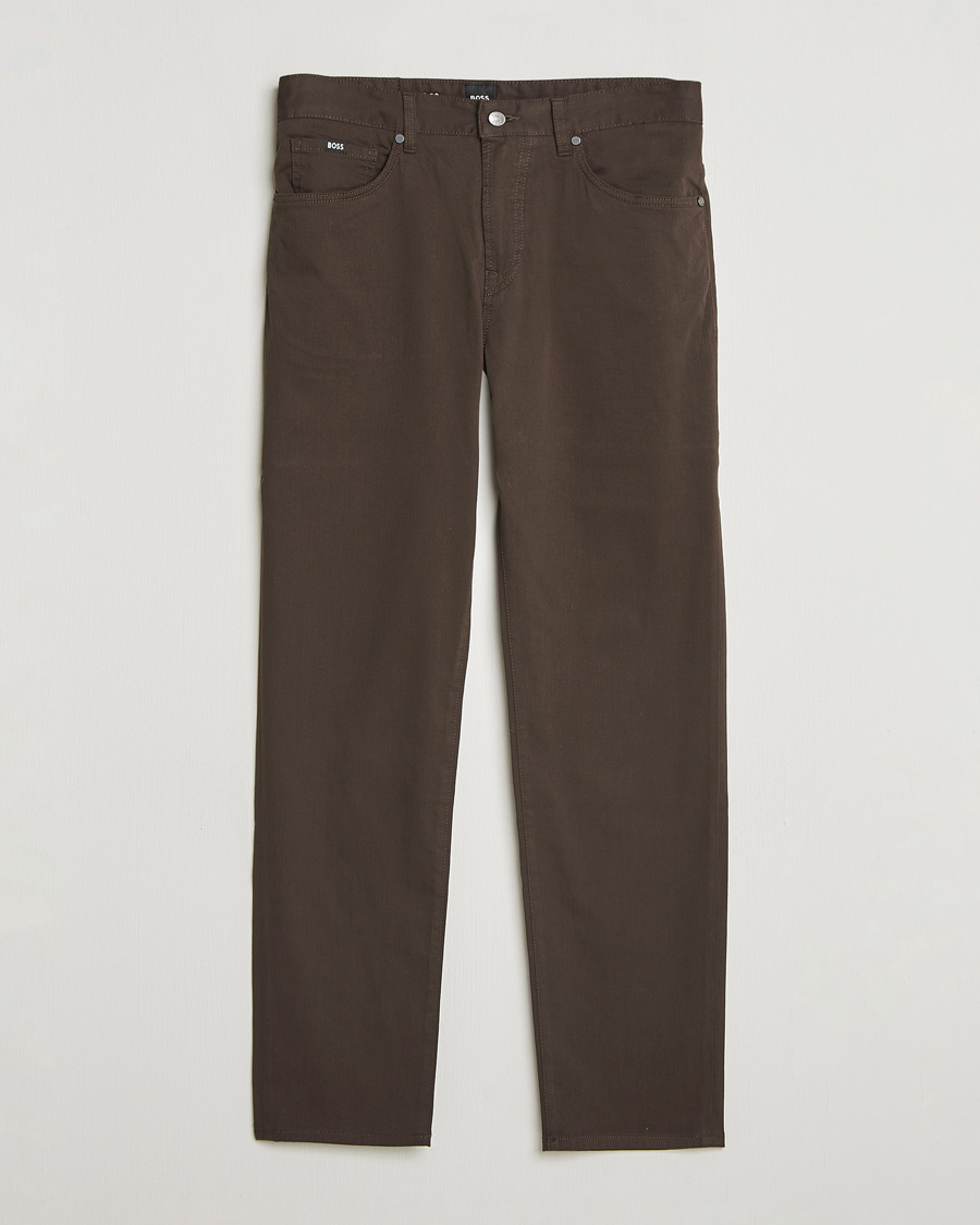 Uomini | Pantaloni | BOSS BLACK | Re.Maine Cotton 5-Pocket Pants Dark Brown
