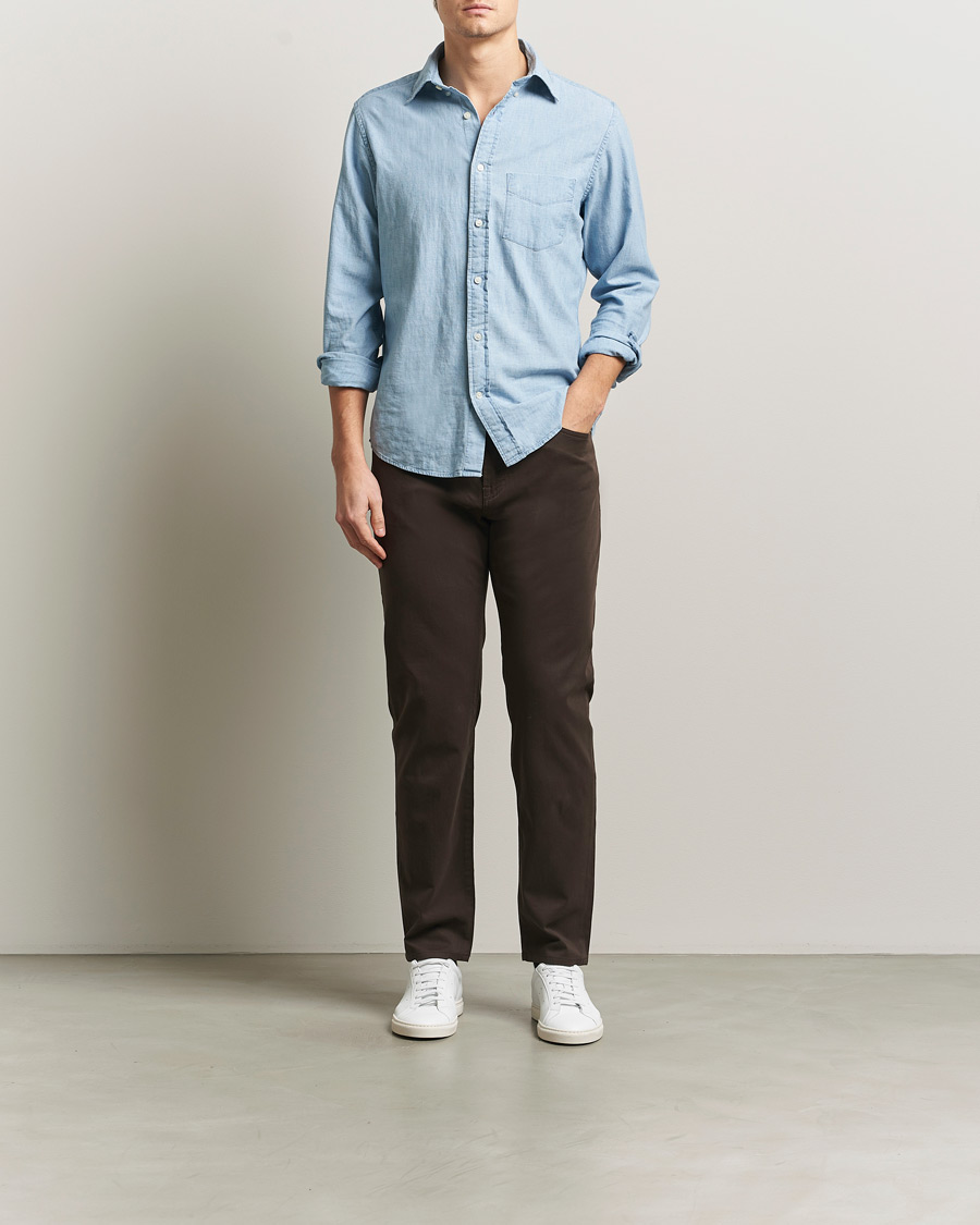 Uomini | Pantaloni | BOSS BLACK | Re.Maine Cotton 5-Pocket Pants Dark Brown