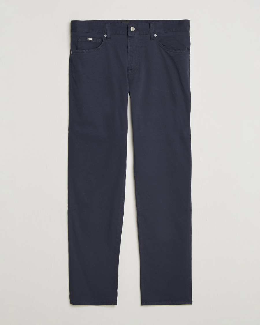Uomini | Pantaloni | BOSS BLACK | Re.Maine Cotton 5-Pocket Pants Dark Blue