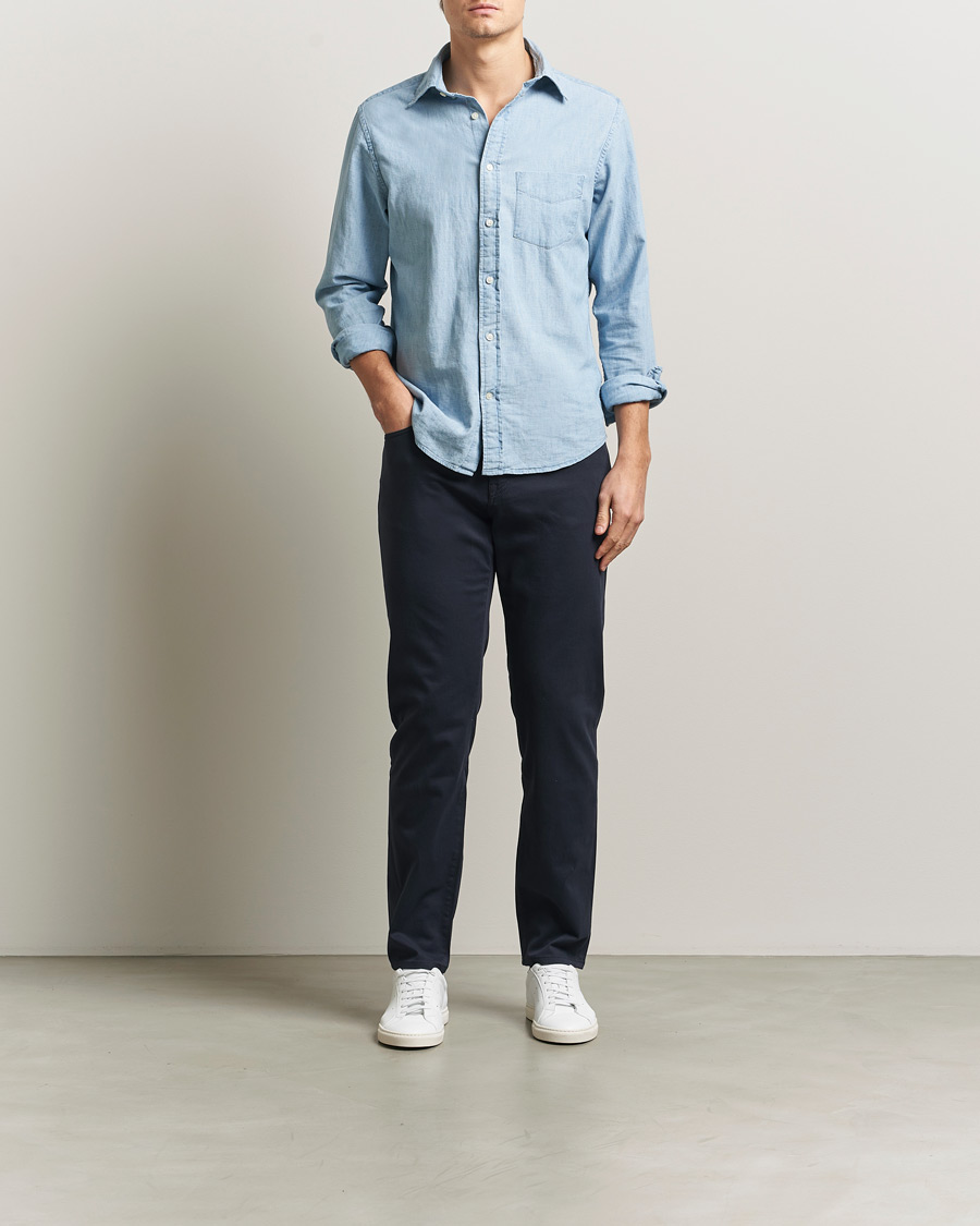 Uomini | Pantaloni | BOSS BLACK | Re.Maine Cotton 5-Pocket Pants Dark Blue