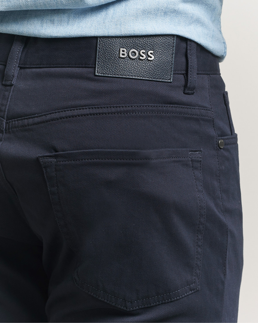 Uomini | Pantaloni | BOSS BLACK | Re.Maine Cotton 5-Pocket Pants Dark Blue