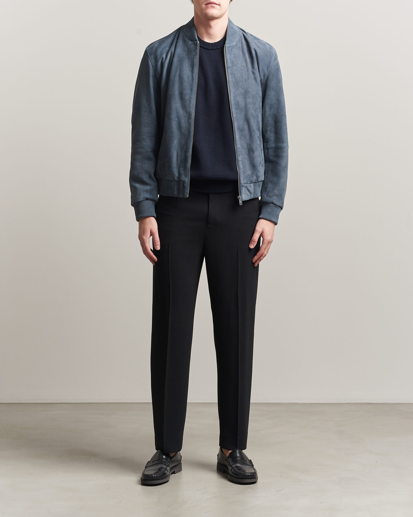 Uomini | Giacche | BOSS BLACK | Muller Suede Jacket Open Blue