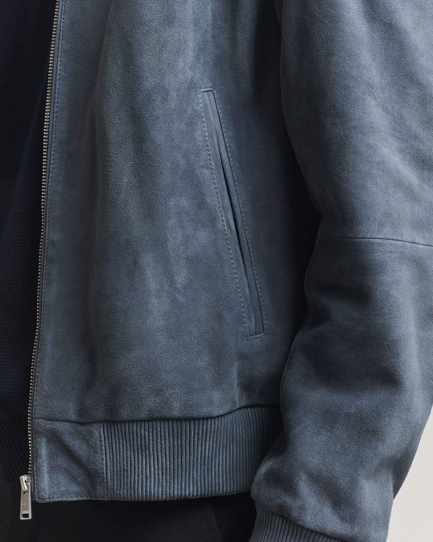 Uomini | Giacche | BOSS BLACK | Muller Suede Jacket Open Blue