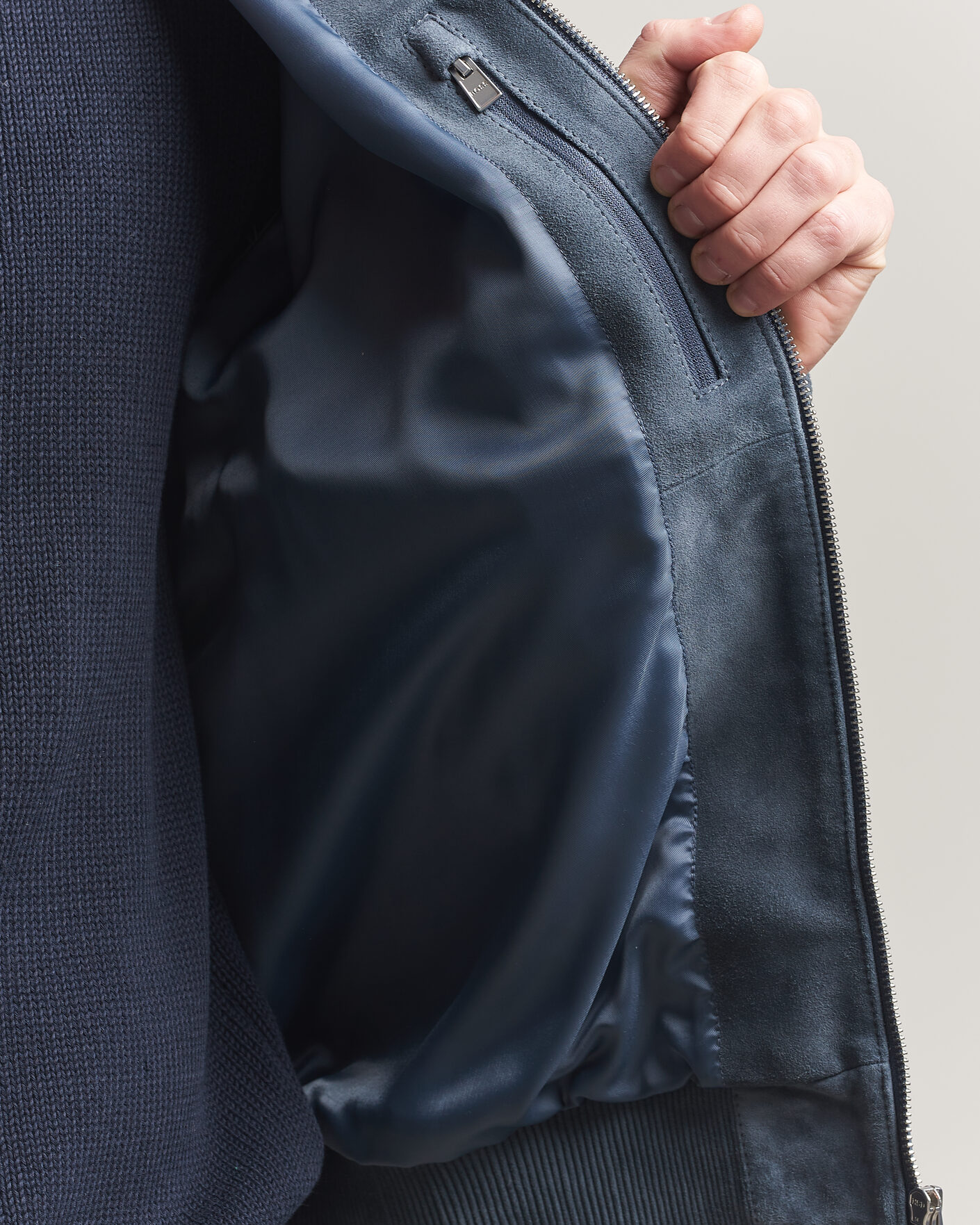 Uomini | Giacche | BOSS BLACK | Muller Suede Jacket Open Blue