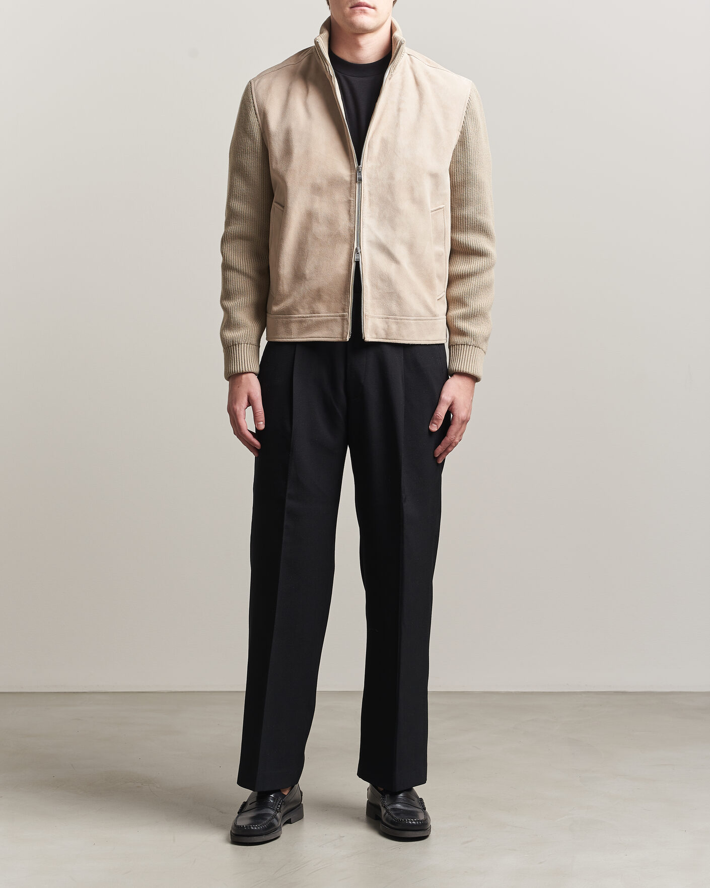 Uomini | Giacche | BOSS BLACK | Maven Suede Hybrid Jacket Open White