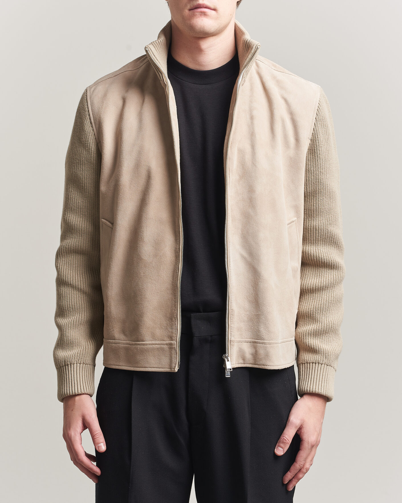 Uomini | Giacche | BOSS BLACK | Maven Suede Hybrid Jacket Open White