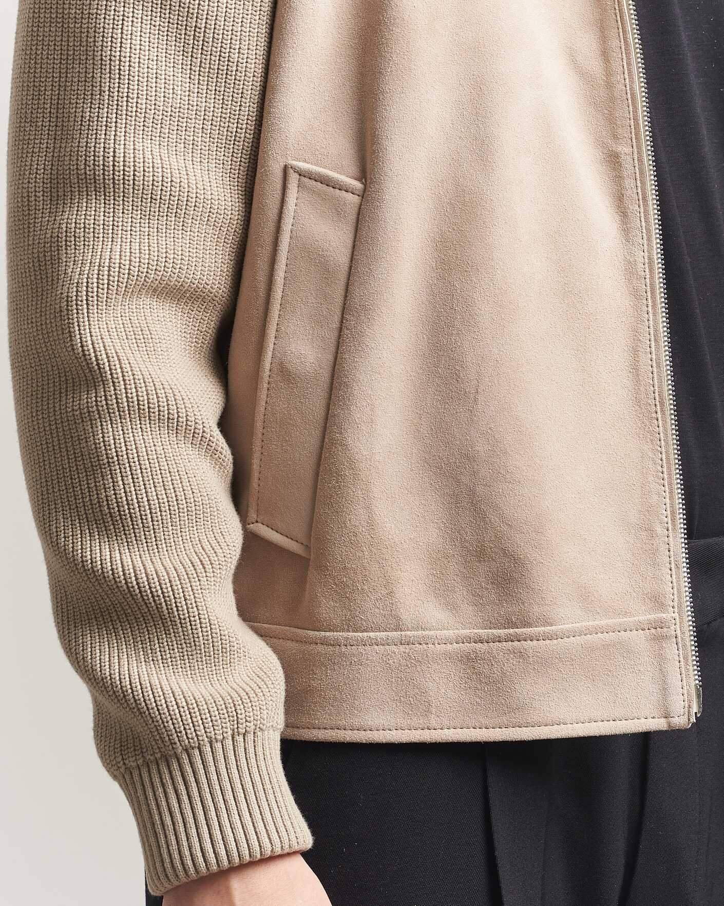 Uomini | Giacche | BOSS BLACK | Maven Suede Hybrid Jacket Open White