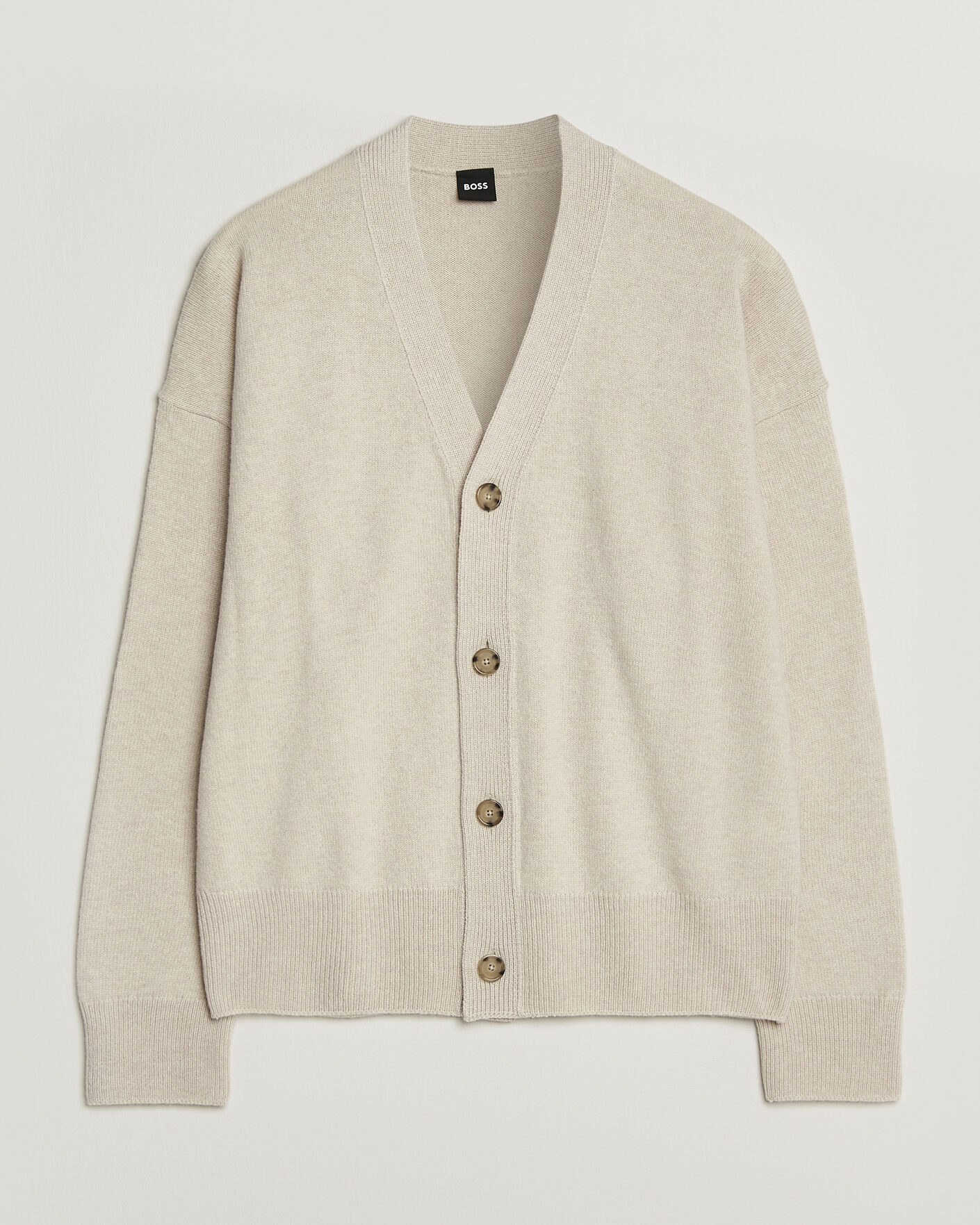 Uomini | Maglieria | BOSS BLACK | Ucone Wool Knitted Cardigan Open White