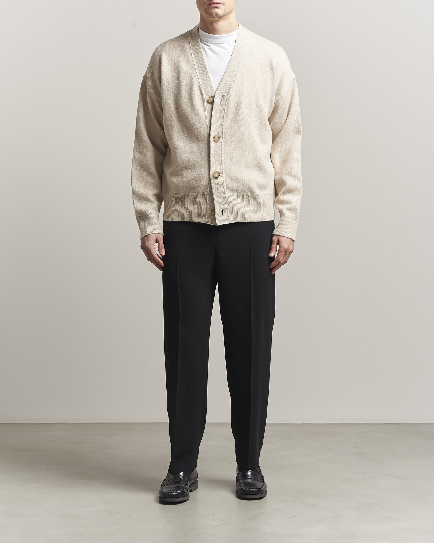 Uomini | Maglieria | BOSS BLACK | Ucone Wool Knitted Cardigan Open White