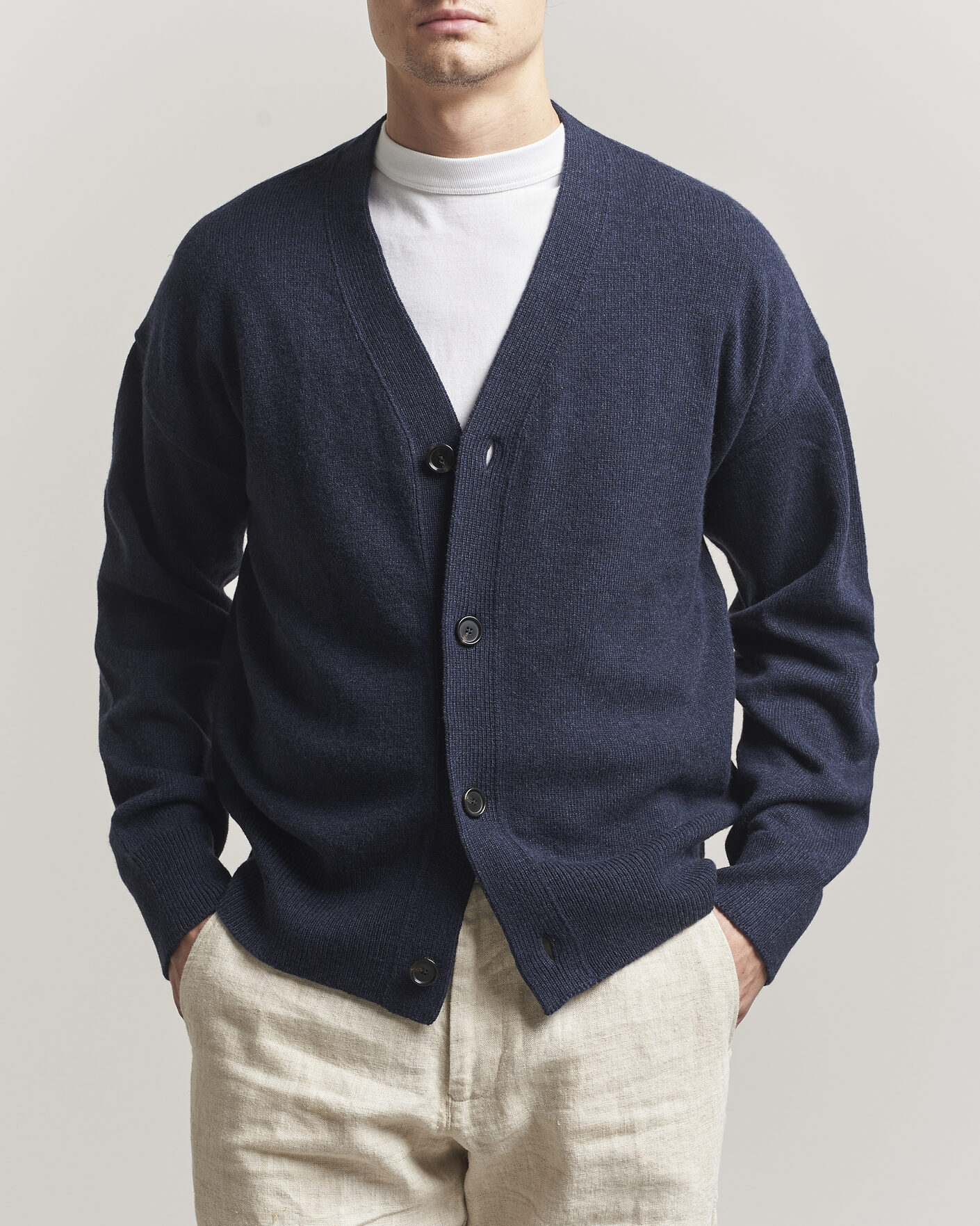 Uomini | Maglieria | BOSS BLACK | Ucone Wool Knitted Cardigan Dark Blue