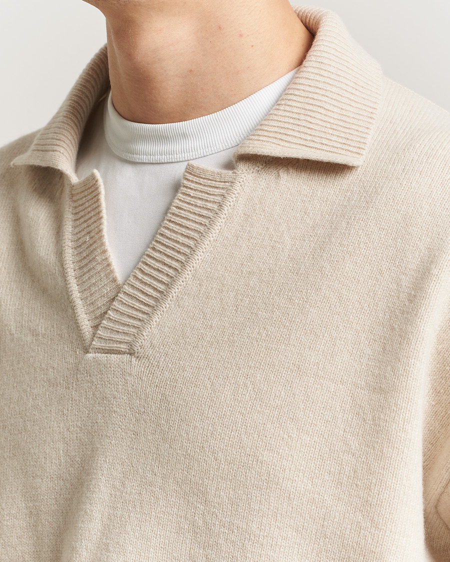 Uomini | Maglieria | BOSS BLACK | Ucari Wool Knitted Polo Open White