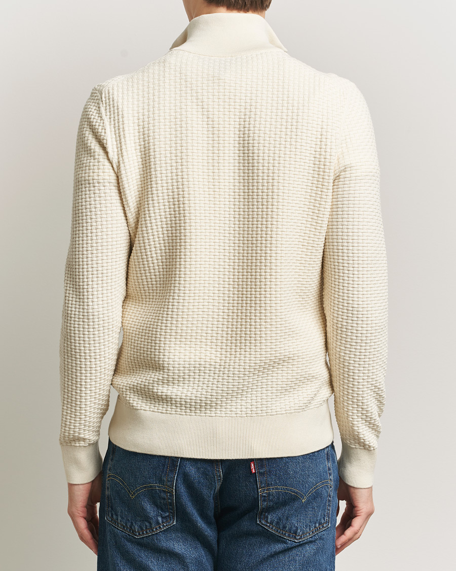 Uomini | Maglieria | BOSS BLACK | Ulicio Structured Knitted Half Zip Open White