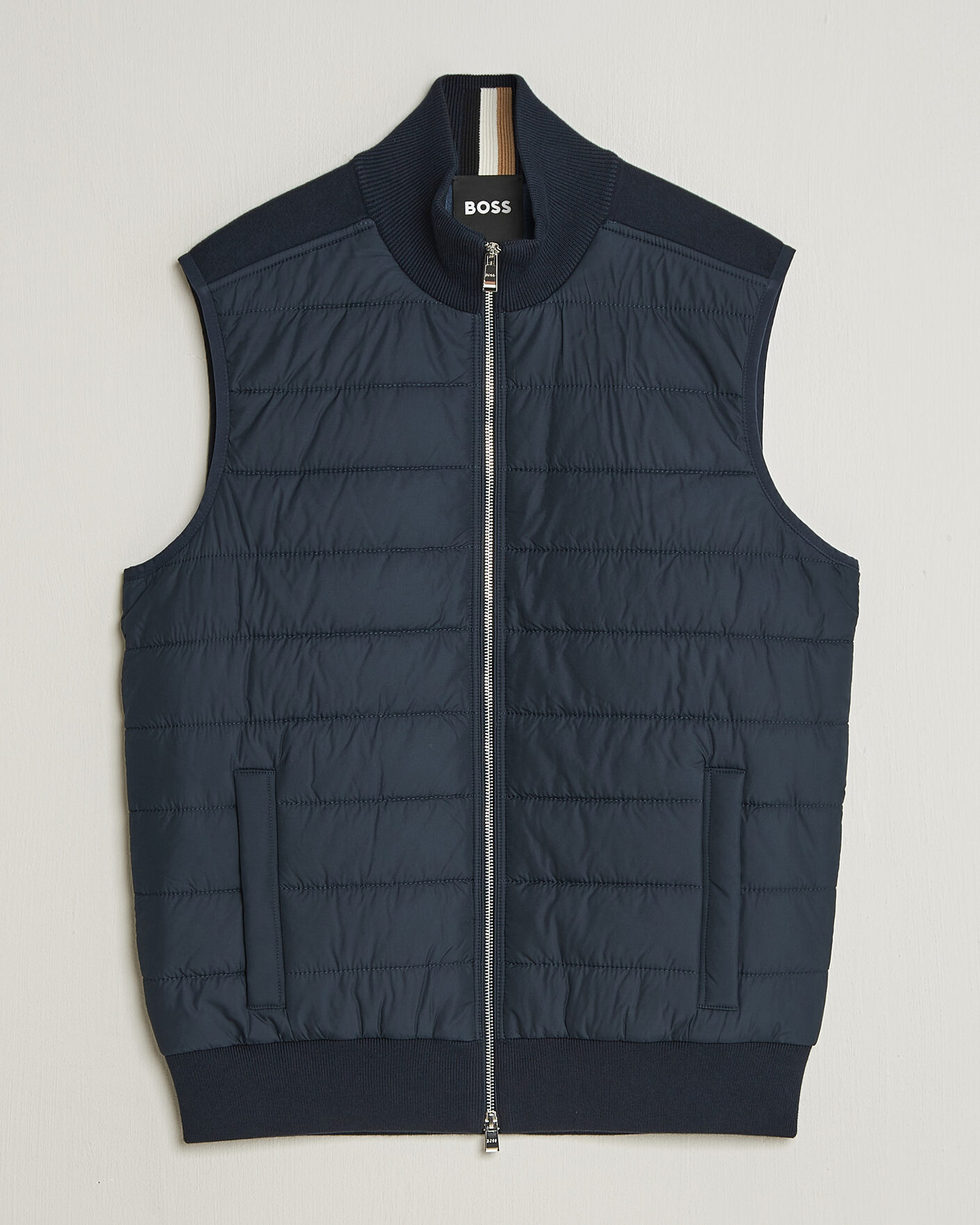 Uomini | Gilet | BOSS BLACK | Urwin Cotton/Wool Vest Dark Blue