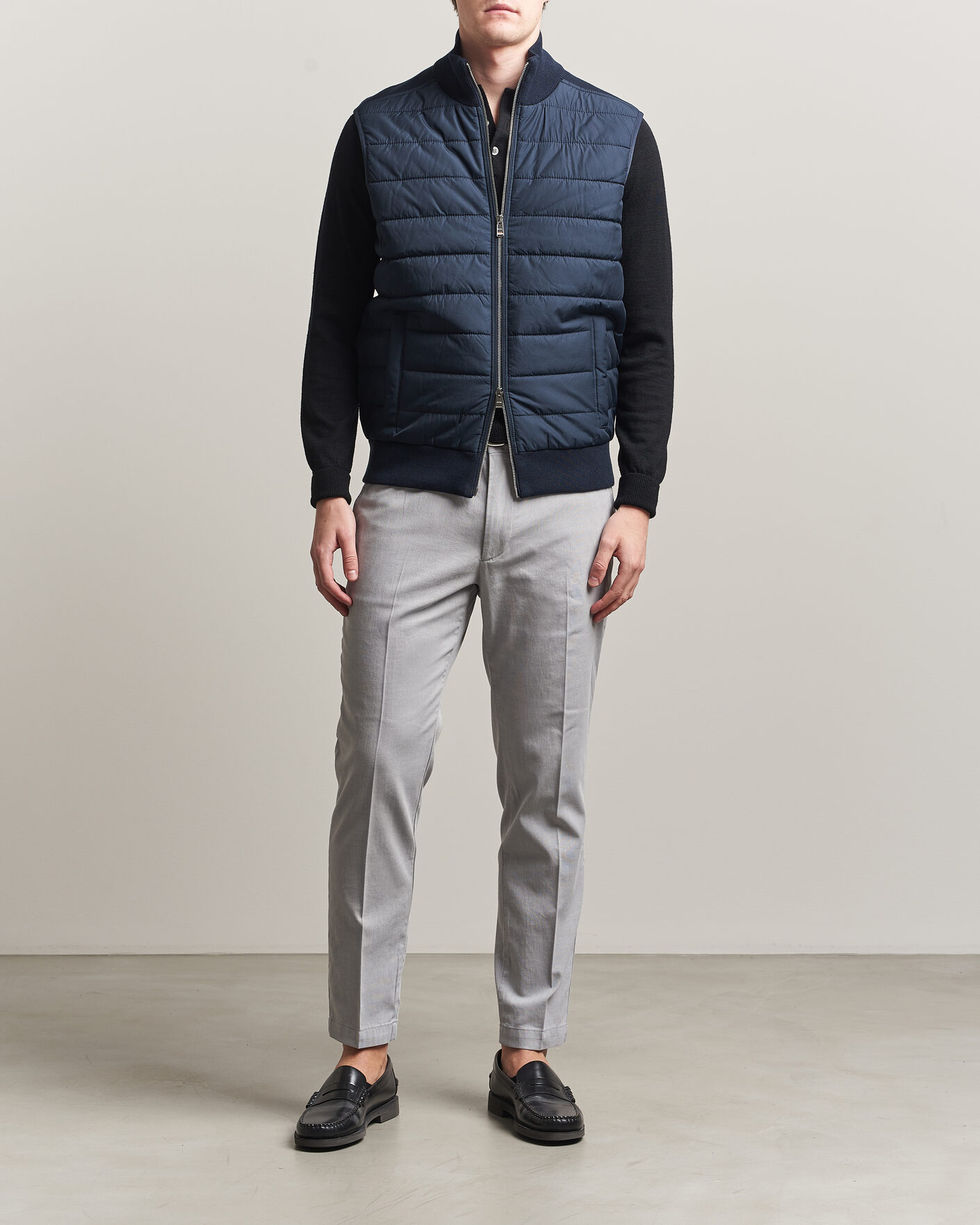 Uomini | Gilet | BOSS BLACK | Urwin Cotton/Wool Vest Dark Blue