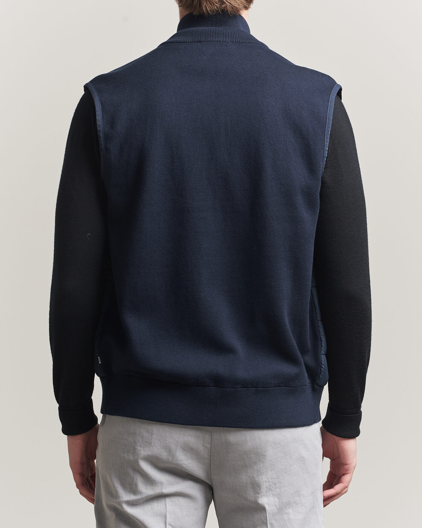 Uomini | Gilet | BOSS BLACK | Urwin Cotton/Wool Vest Dark Blue