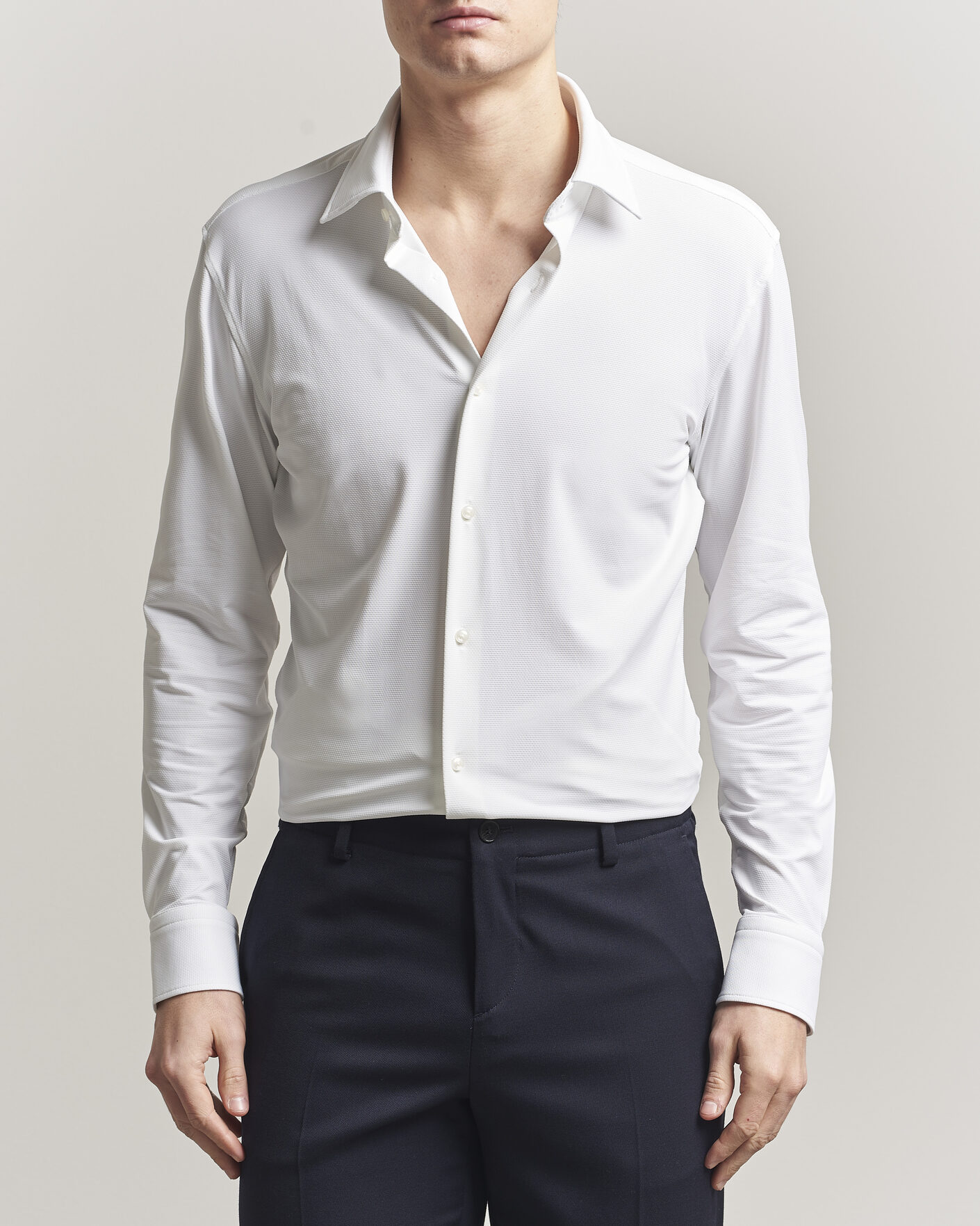 Uomini | Camicie | BOSS BLACK | Hank Structured Jersey Shirt White