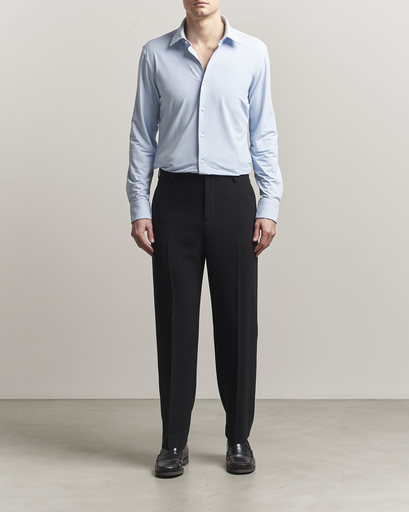 Uomini | Camicie | BOSS BLACK | Hank Structured Jersey Shirt Light Blue