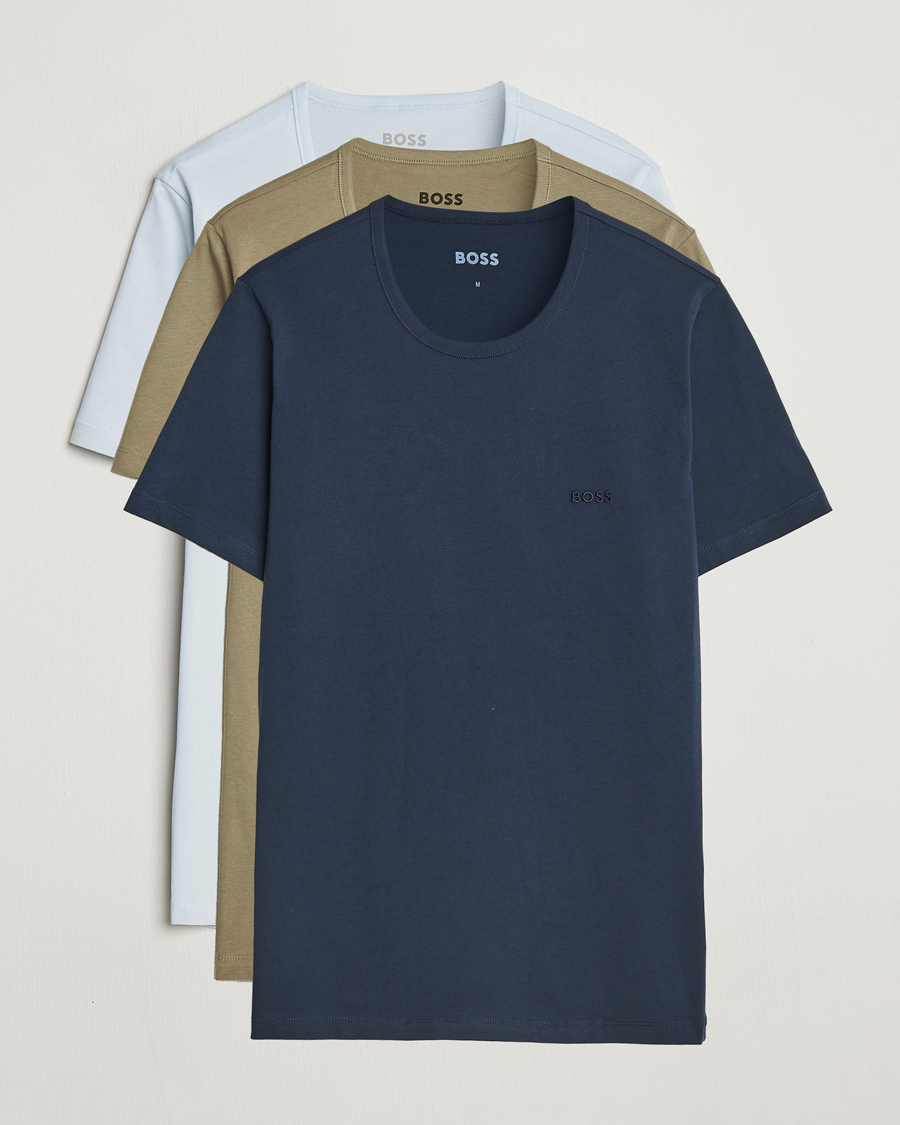 Uomini | T-shirt | BOSS BLACK | 3-Pack Crew Neck T-Shirt Green/Blue/Navy