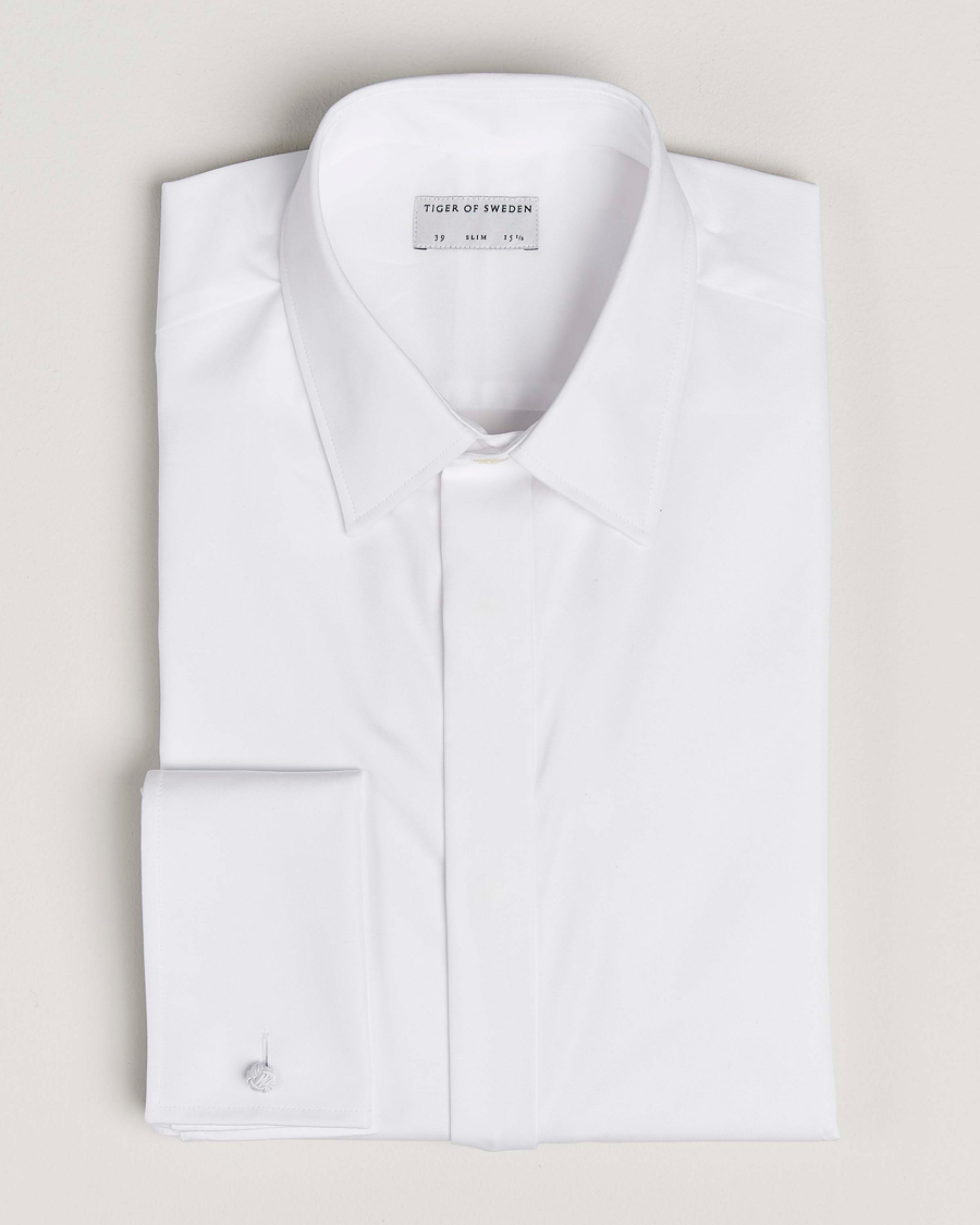 Uomini | Camicie | Tiger of Sweden | Adley Tuxedo Shirt Pure White