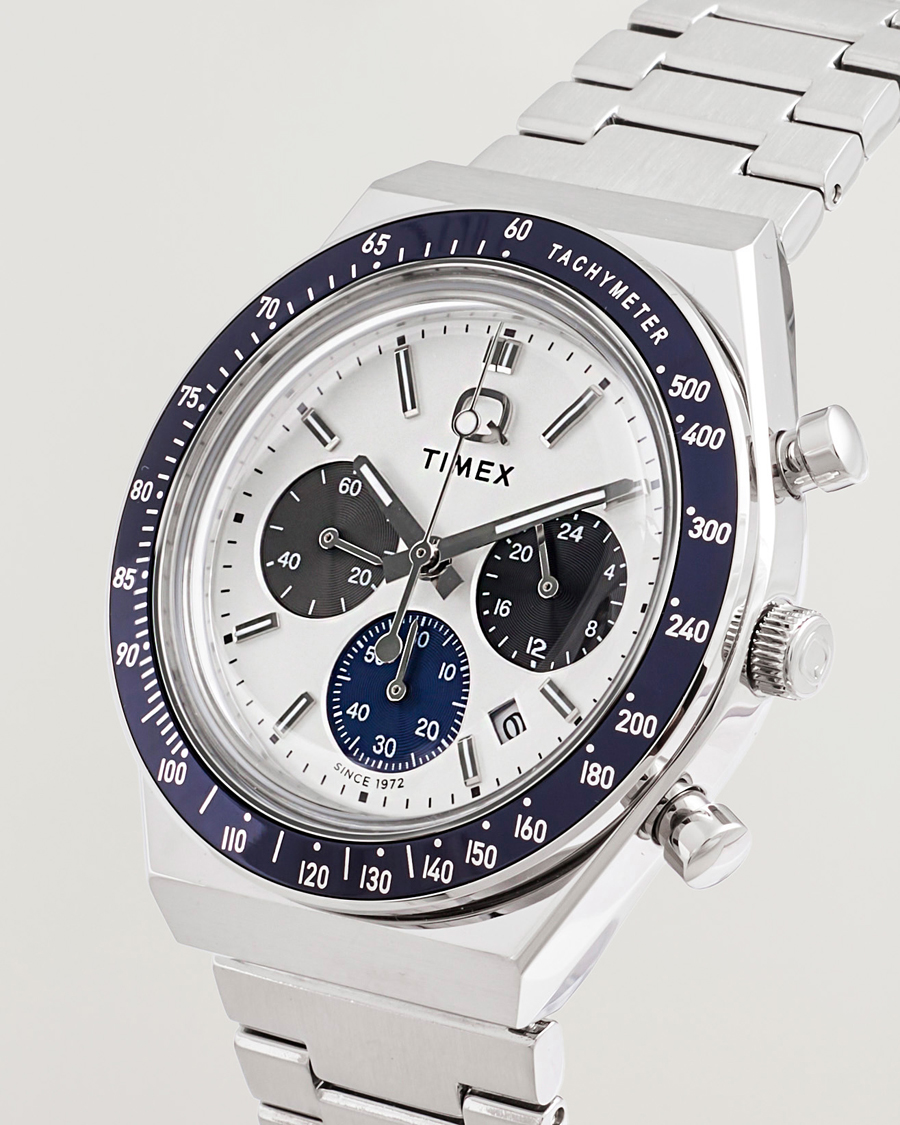 Uomini | Timex Q Chronograph Tonal Sub Dials 40mm White Dial | Timex | Q Chronograph Tonal Sub Dials 40mm White Dial