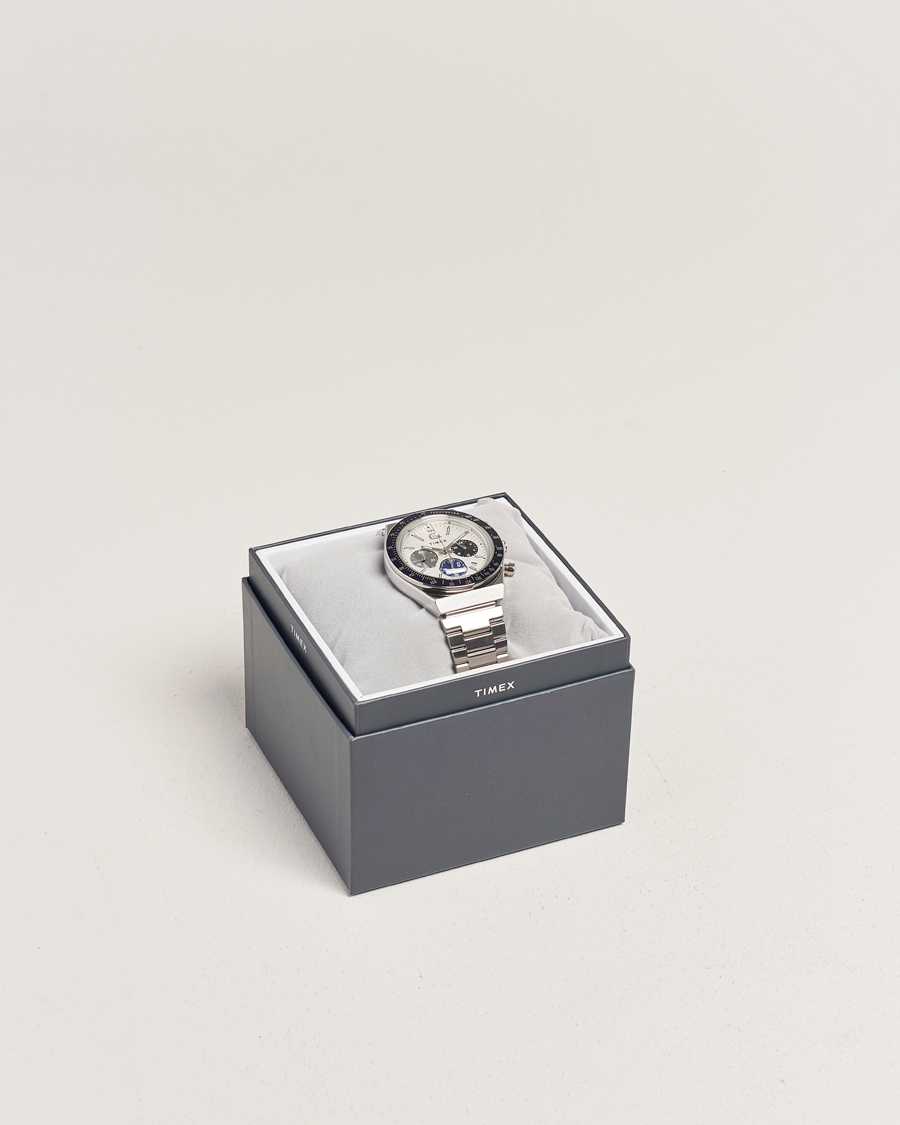 Uomini | Timex Q Chronograph Tonal Sub Dials 40mm White Dial | Timex | Q Chronograph Tonal Sub Dials 40mm White Dial