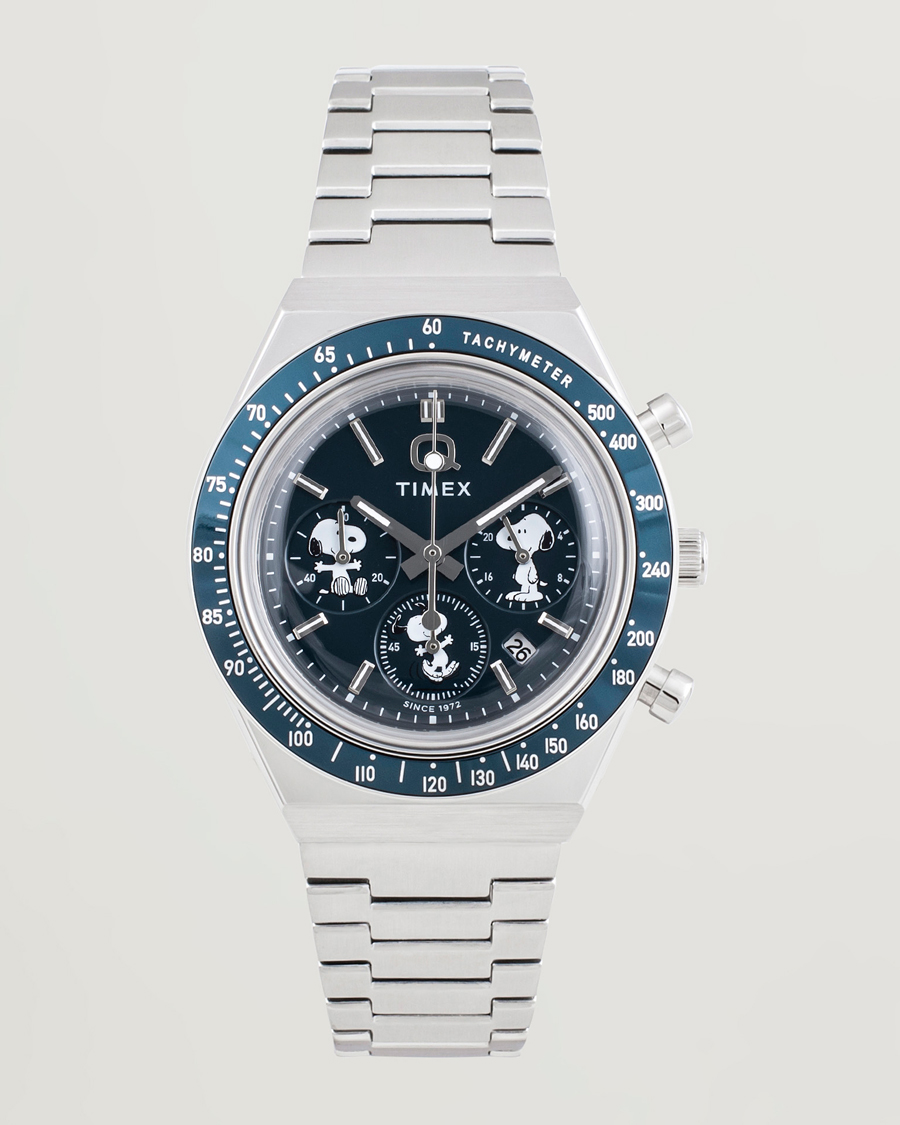 Uomini | Timex Timex X Peanuts Q Chronograph Snoopy 40mm Blue Dial | Timex | X Peanuts Q Chronograph Snoopy 40mm Blue Dial