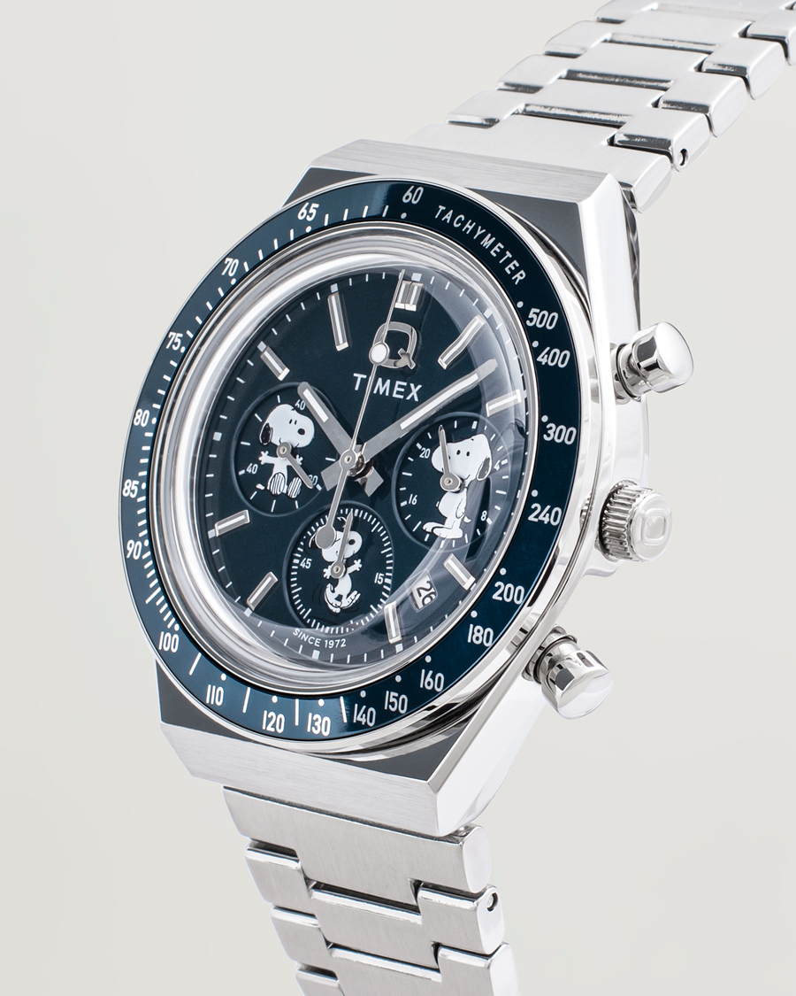 Uomini | Timex Timex X Peanuts Q Chronograph Snoopy 40mm Blue Dial | Timex | X Peanuts Q Chronograph Snoopy 40mm Blue Dial