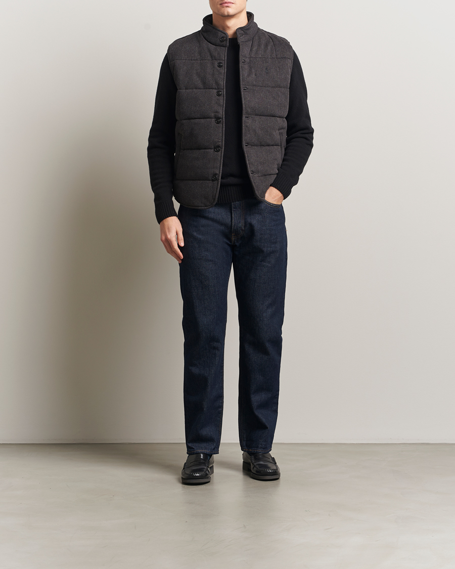 Uomini | Gilet | Polo Ralph Lauren | Knitted Herringbone Vest Dark Charcoal Heather